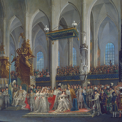 Målning drottning Desideria Desirees kröning av Fredric Westin Kungliga samlingarna